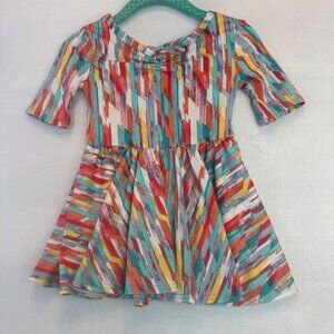 Dotdotsmile Dress Size 6/12 Months Multicolor "Stain Glass" Print New With Tags